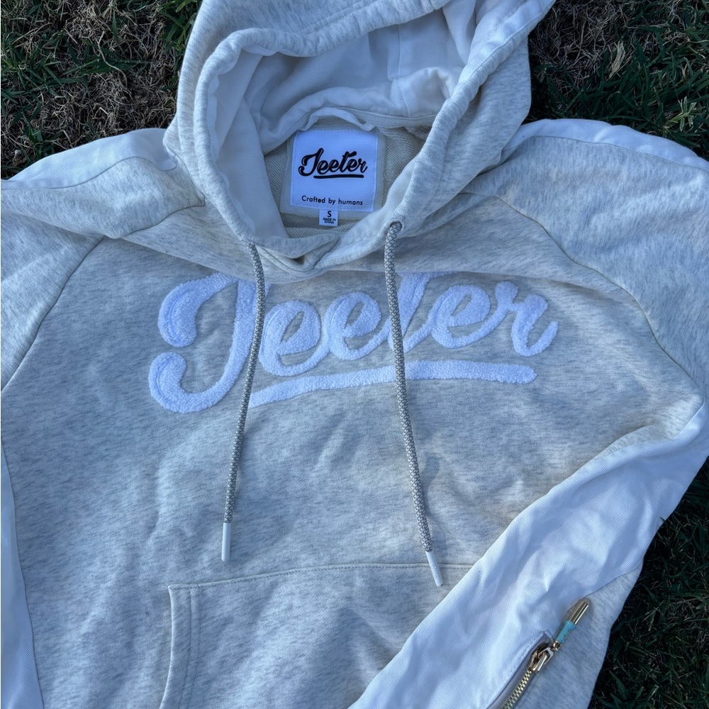 Gray and White Men's Hoodie